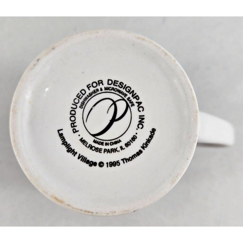 Vtg 1995 Lamplight Village Ceramic Coffee Mug 1995 Artist Thomas Kinkade - Picture 10 of 14